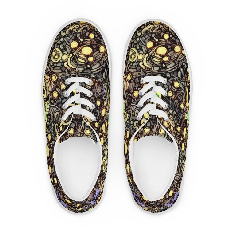 Gilded Circuit on Men's Lace-Up Canvas Shoes — Front