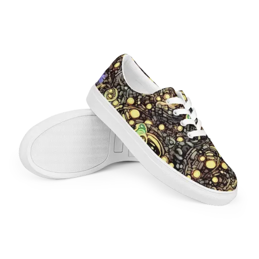 Gilded Circuit on a Men's Lace-Up Canvas Shoes