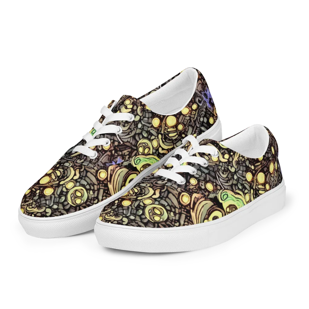 Gilded Circuit on Men's Lace-Up Canvas Shoes — Left Front