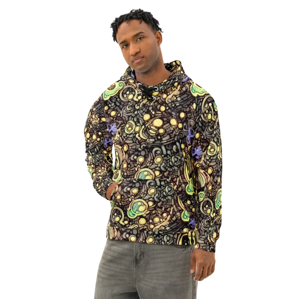Gilded Circuit on Cotton Hoodie — Left Front