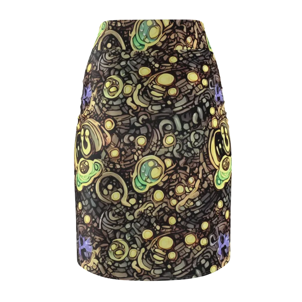 Gilded Circuit on Pencil Skirt — Back