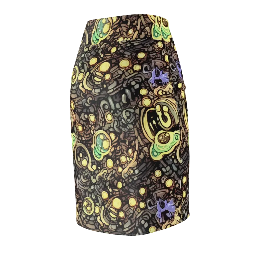 Gilded Circuit on Pencil Skirt — Back Side