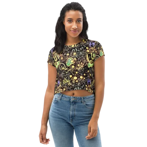 Gilded Circuit on a Crop Tee