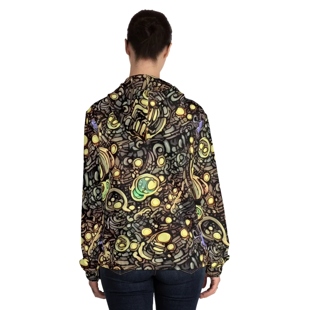 Gilded Circuit on Women's Full-Zip Hoodie — Back On Person