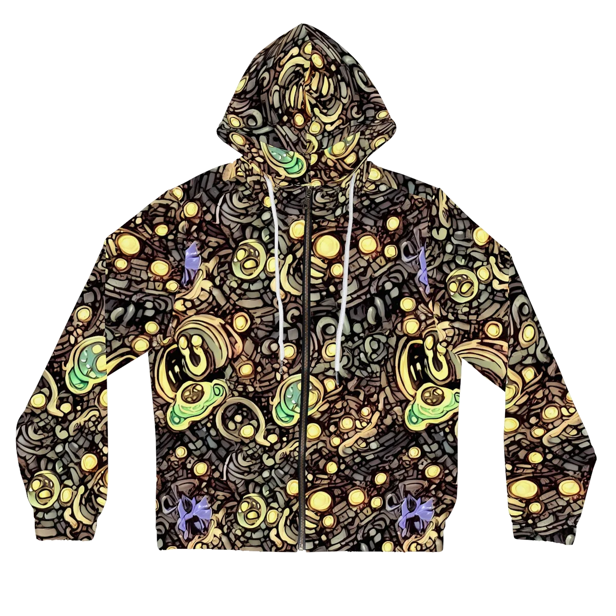 Gilded Circuit on Women's Full-Zip Hoodie — Front