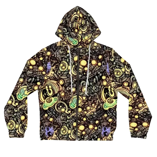 Gilded Circuit on a Women's Full-Zip Hoodie