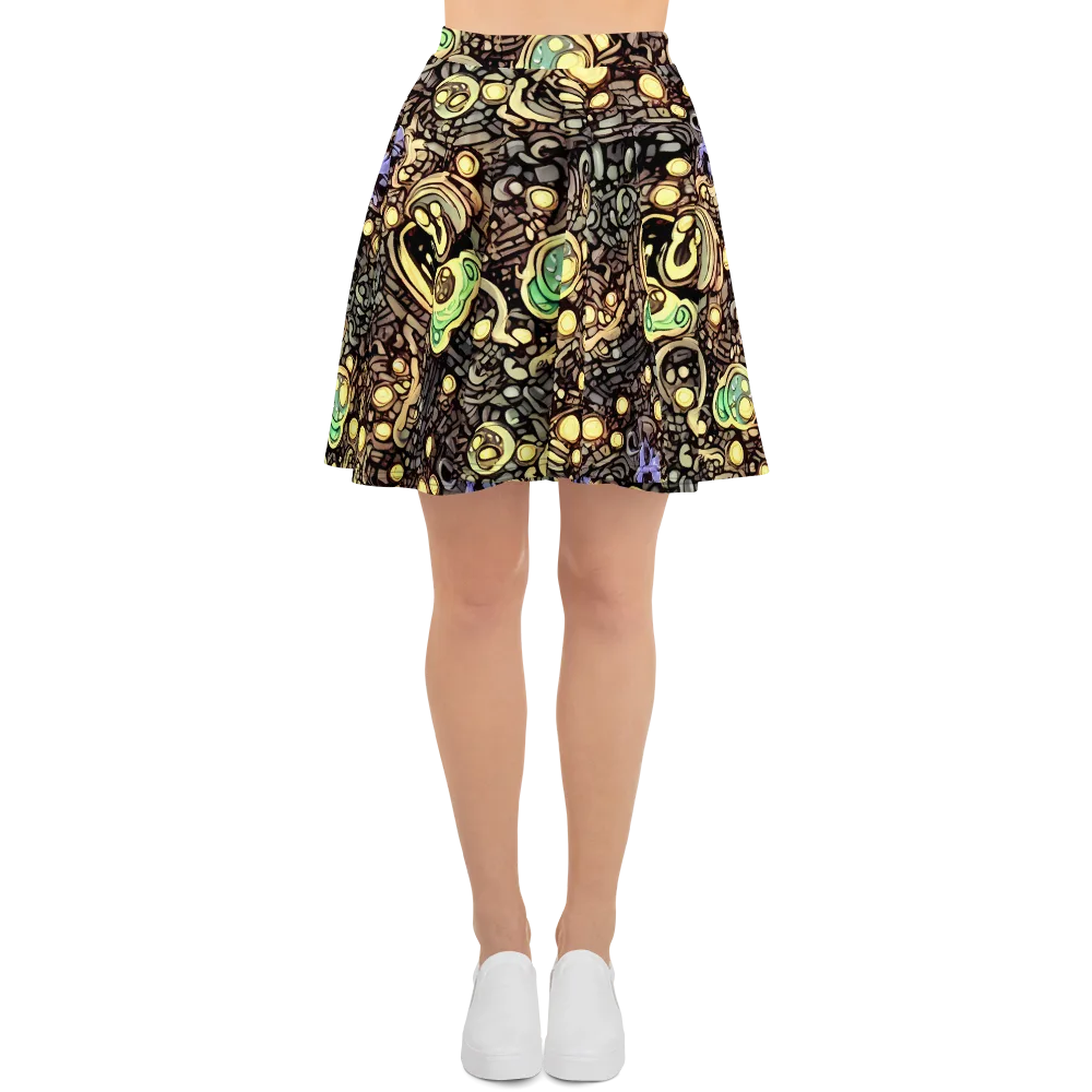 Gilded Circuit on Skater Skirt — Front