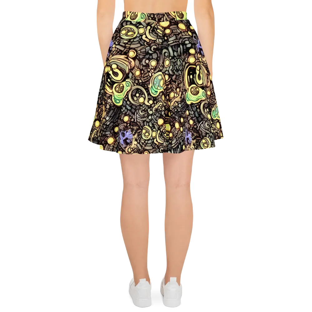 Gilded Circuit on Skater Skirt — Back