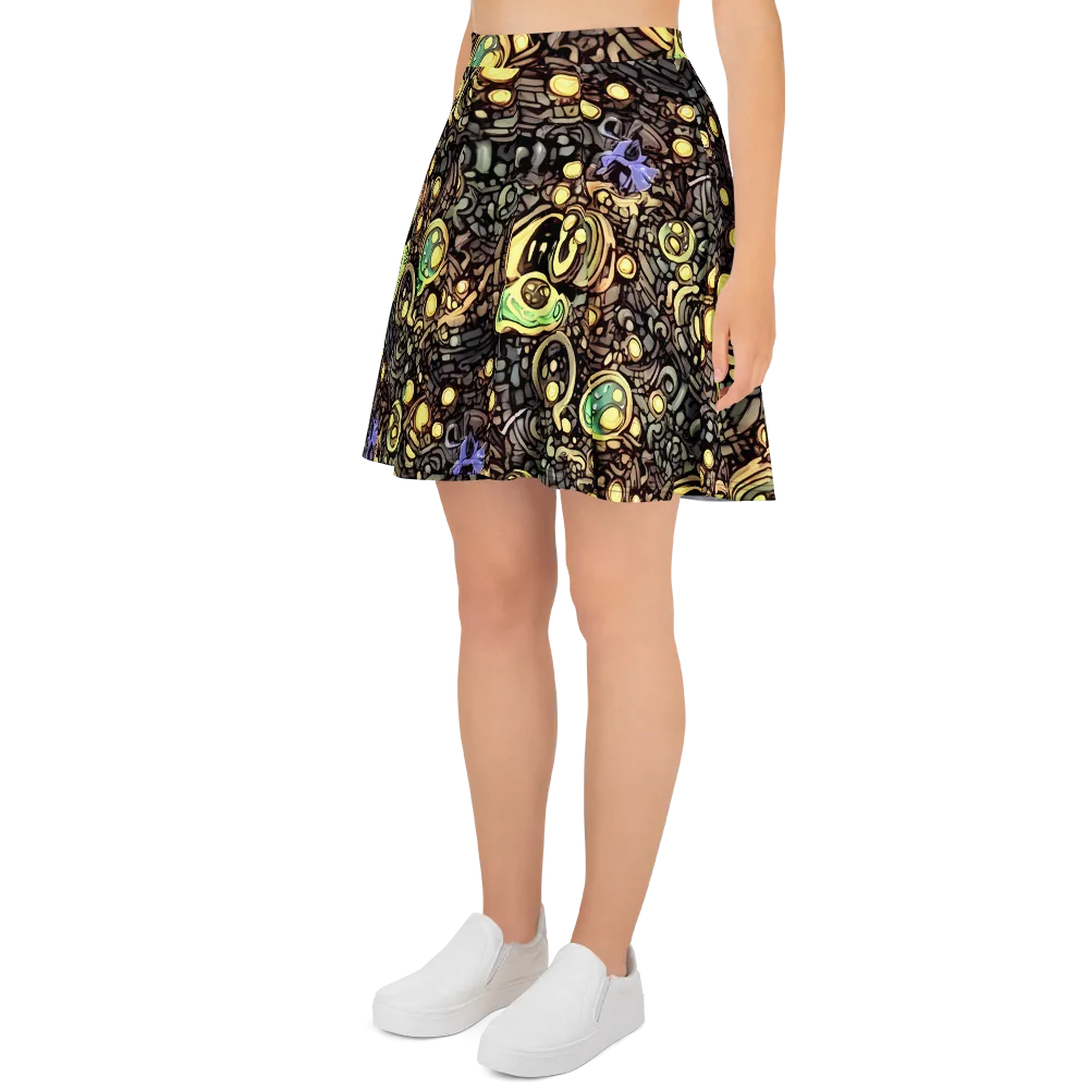 Gilded Circuit on Skater Skirt — Left
