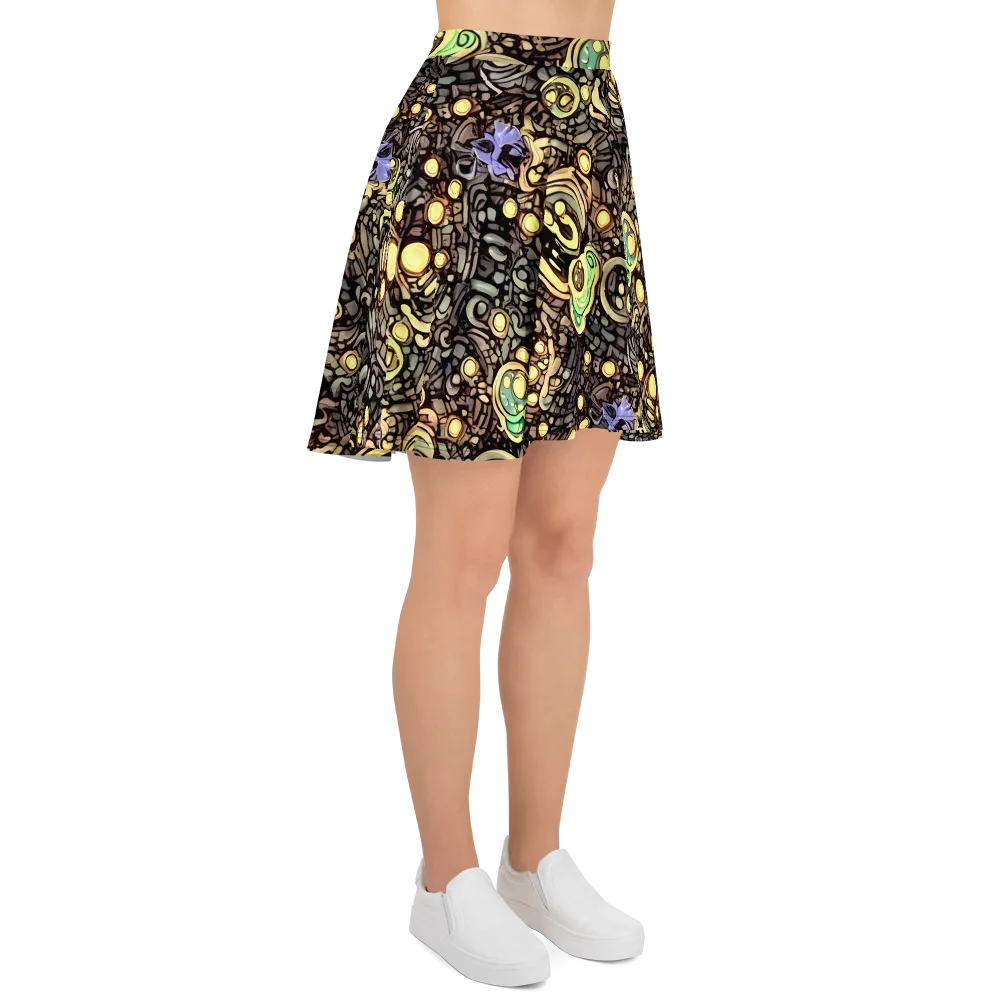 Gilded Circuit on Skater Skirt — Right