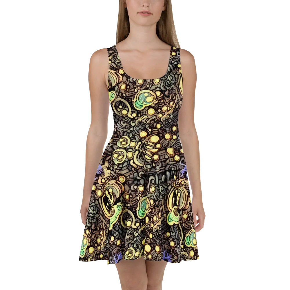 Gilded Circuit on Skater Dress — Front
