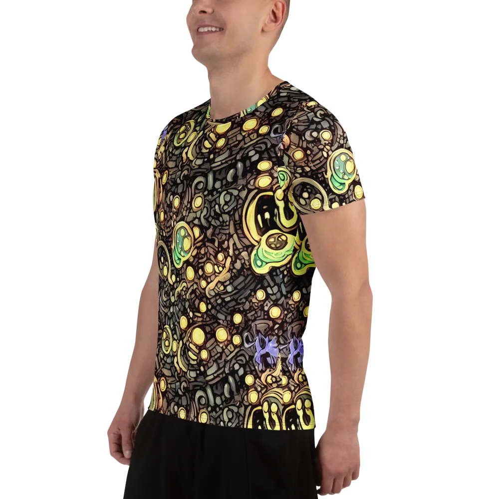 Gilded Circuit on Men's Athletic T-Shirt — Left