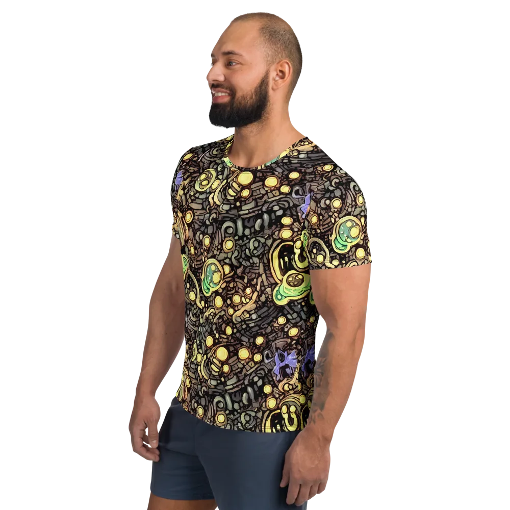 Gilded Circuit on Men's Athletic T-Shirt — Left