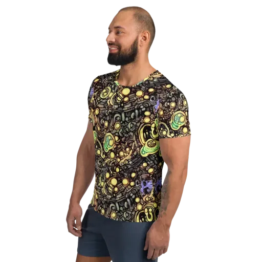 Gilded Circuit on a Men's Athletic T-Shirt