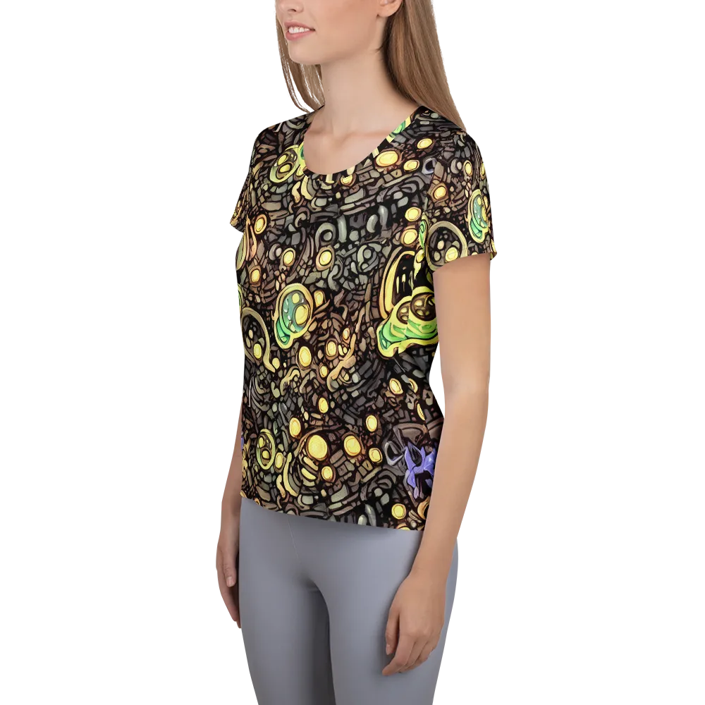 Gilded Circuit on Women's Athletic T-Shirt — Left