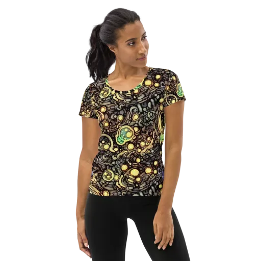 Gilded Circuit on a Women's Athletic T-Shirt