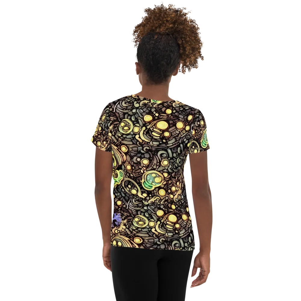 Gilded Circuit on Women's Athletic T-Shirt — Back