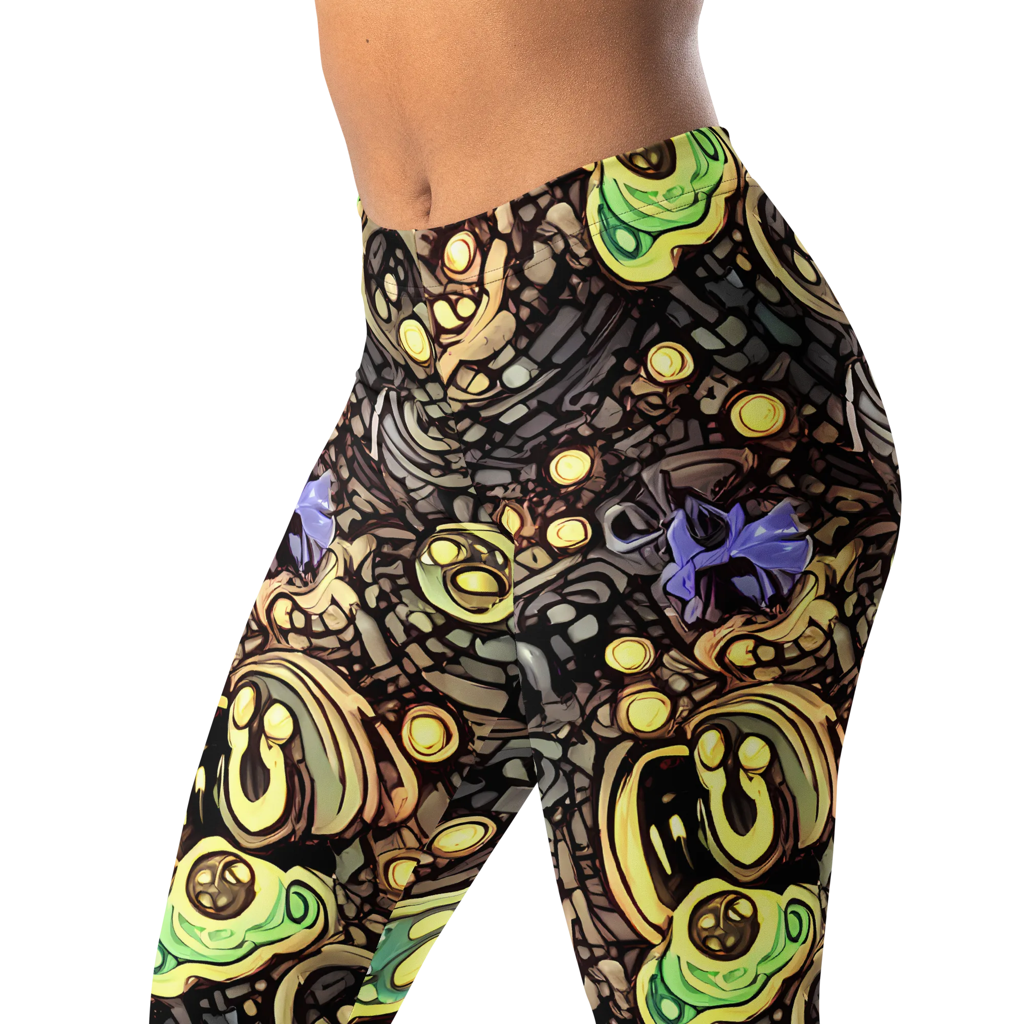 Gilded Circuit on Leggings — Left Front