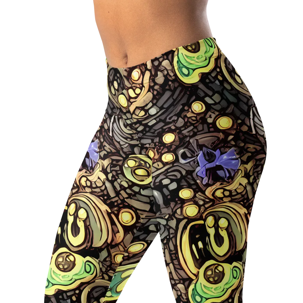 Gilded Circuit on Leggings — Left Front