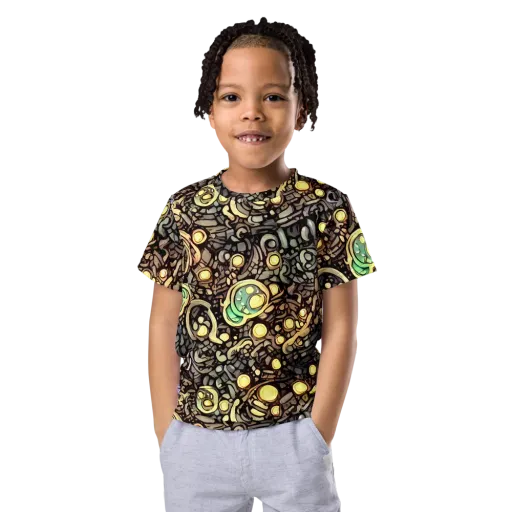 Gilded Circuit on a Kids Crew Neck T-Shirt
