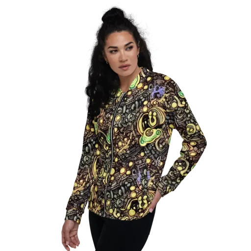 Gilded Circuit on a Bomber Jacket