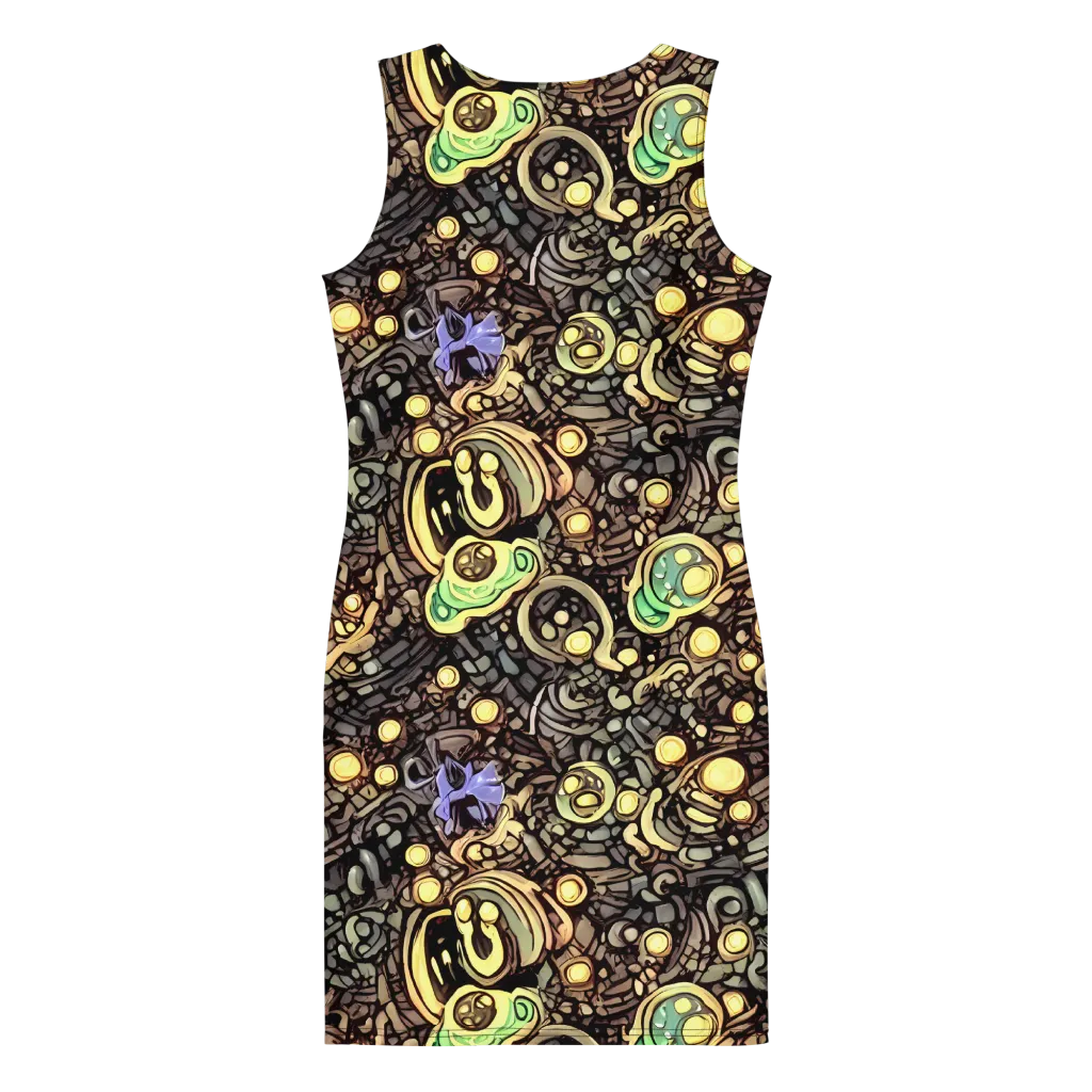 Gilded Circuit on Bodycon Dress — Back