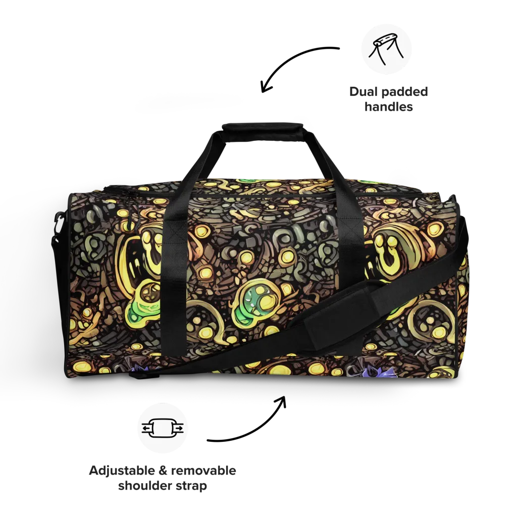 Gilded Circuit on Duffle Bag — Front