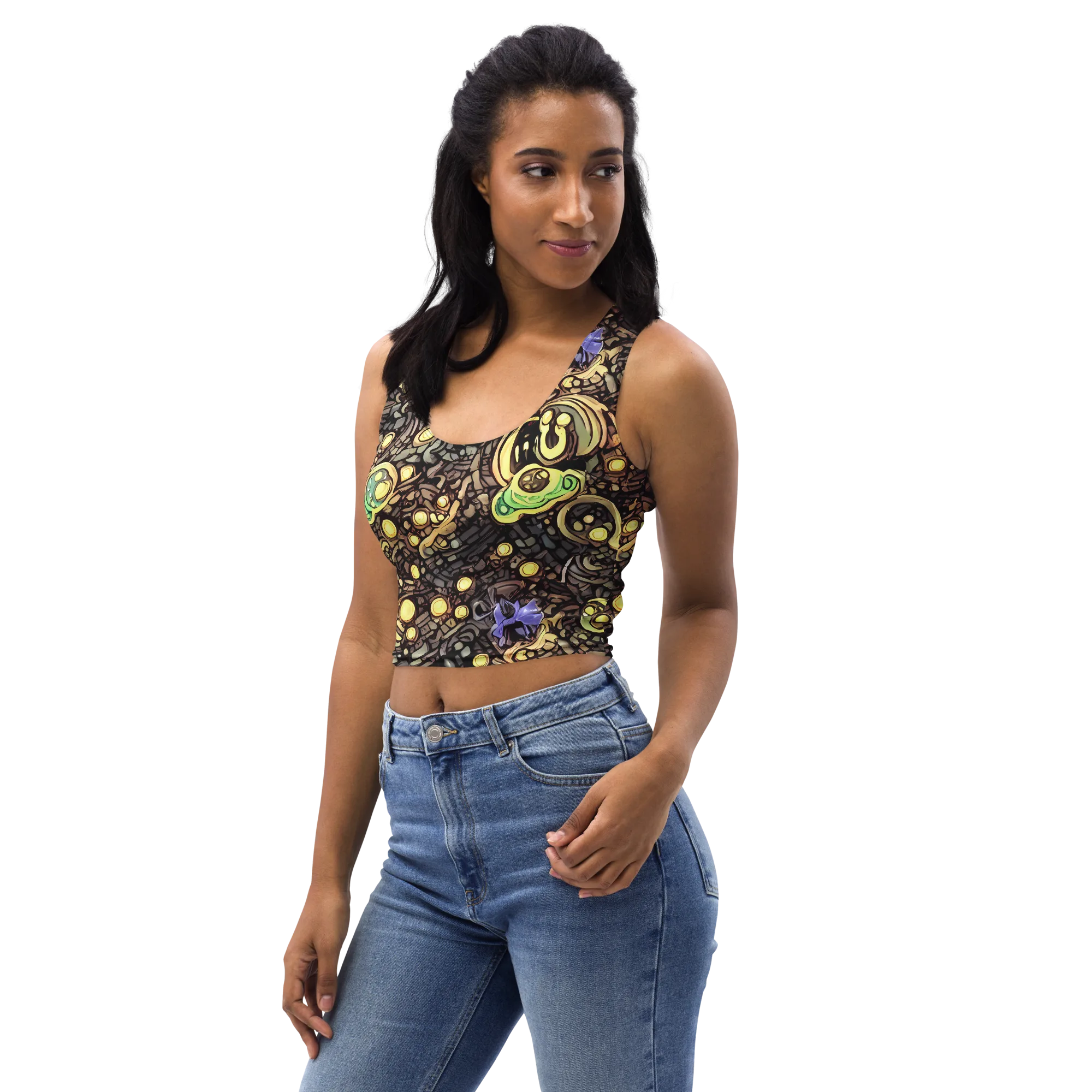 Gilded Circuit on Crop Top — Left Front