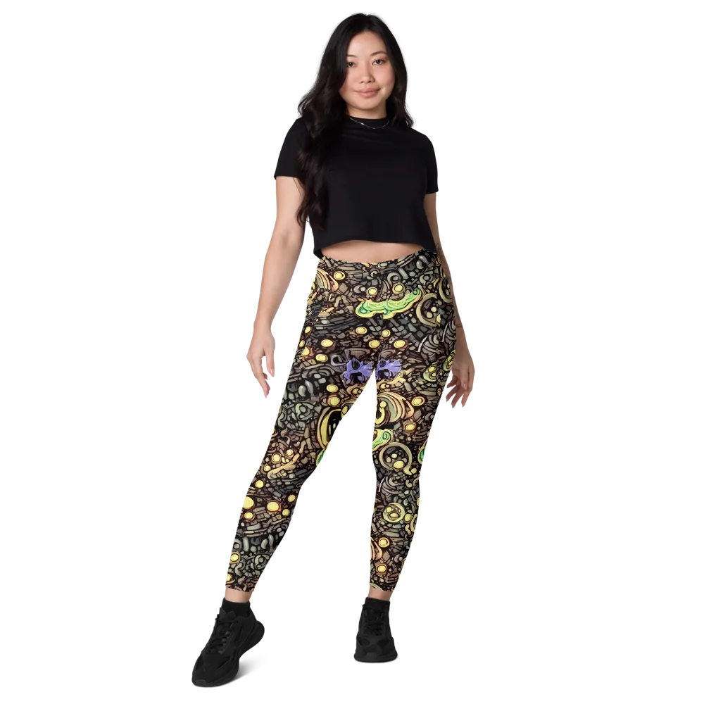 Gilded Circuit on Leggings with Pockets — Front