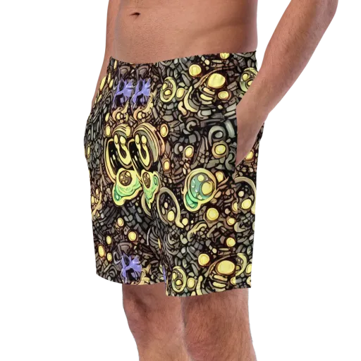 Gilded Circuit on a Swim Trunks