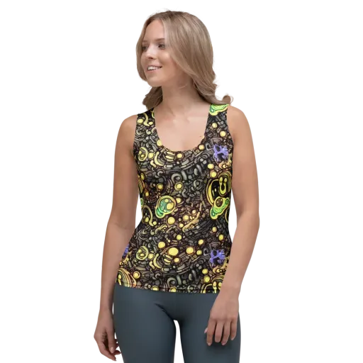 Gilded Circuit on a Women's Tank Top