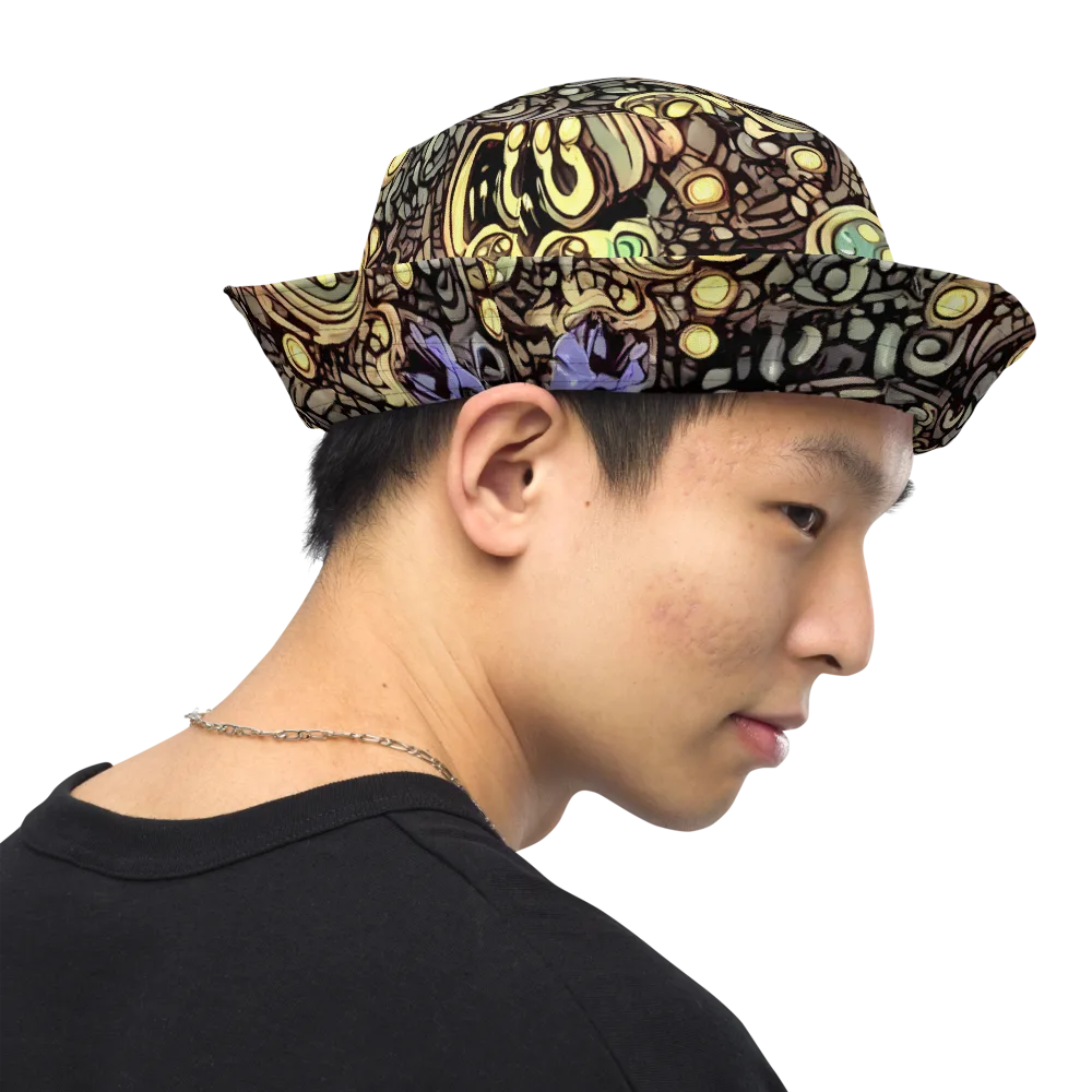 Gilded Circuit on Reversible Bucket Hat — Right Outside
