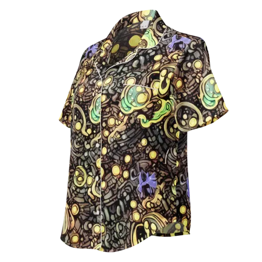 Gilded Circuit on a Women's Short Sleeve Pajama Top