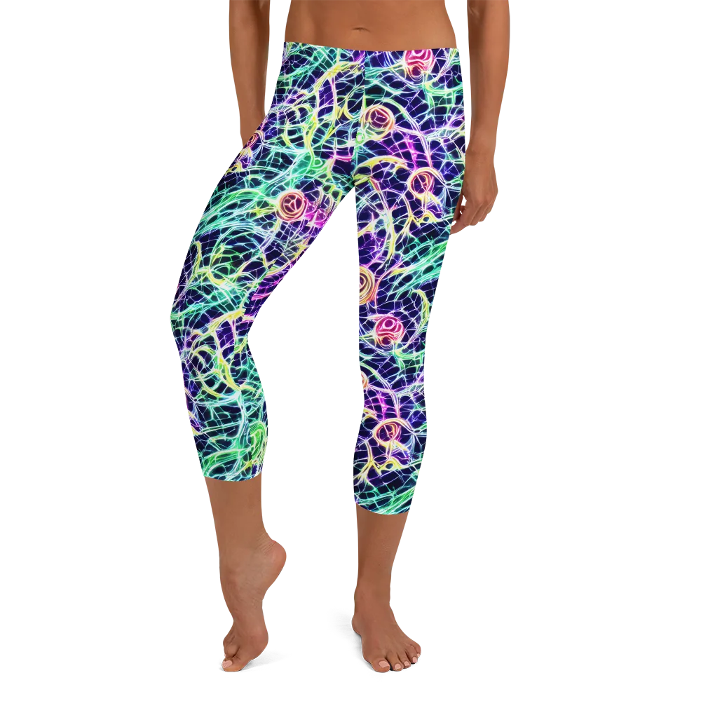 Ultraviolet Network on Capri Leggings — Front