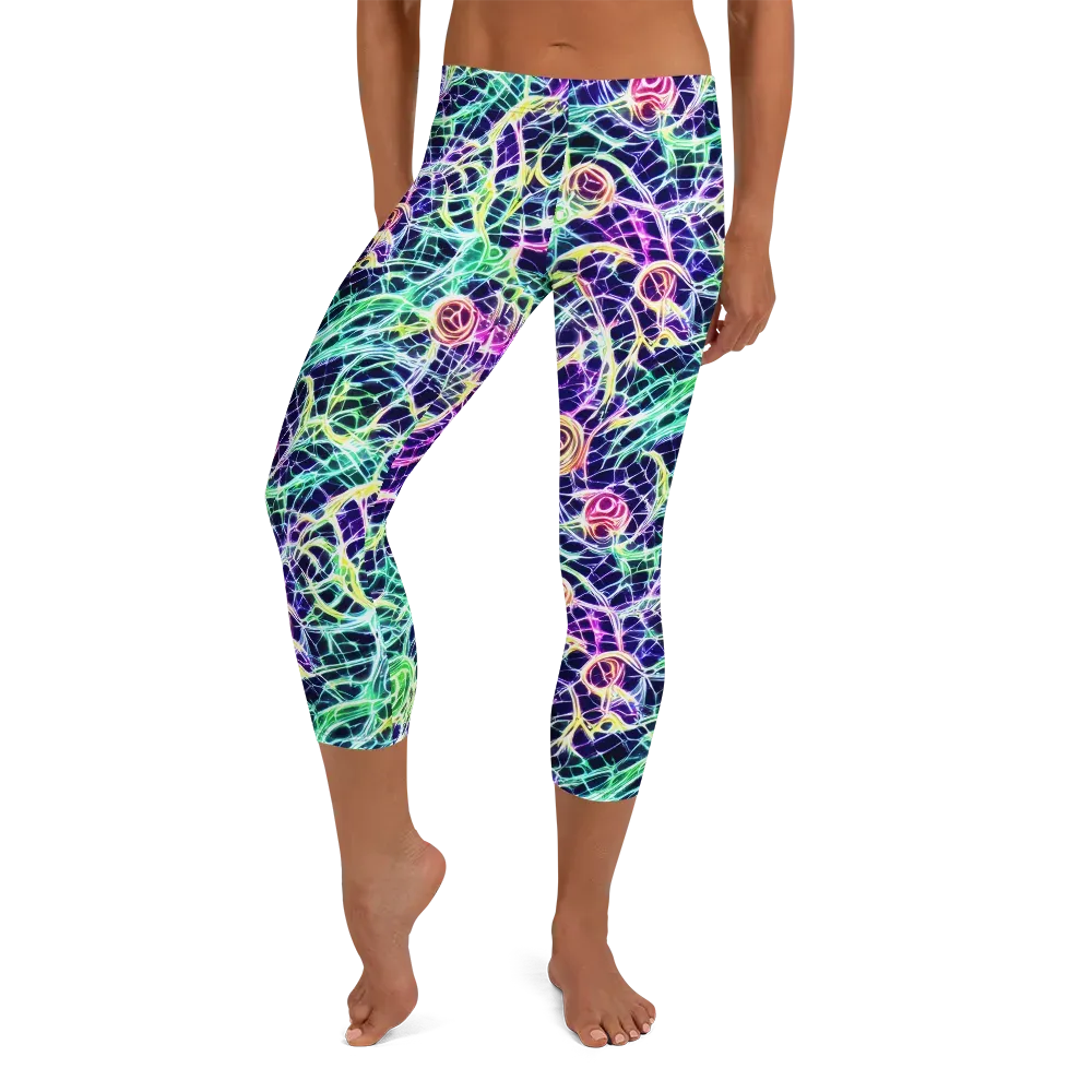 Ultraviolet Network on Capri Leggings — Front