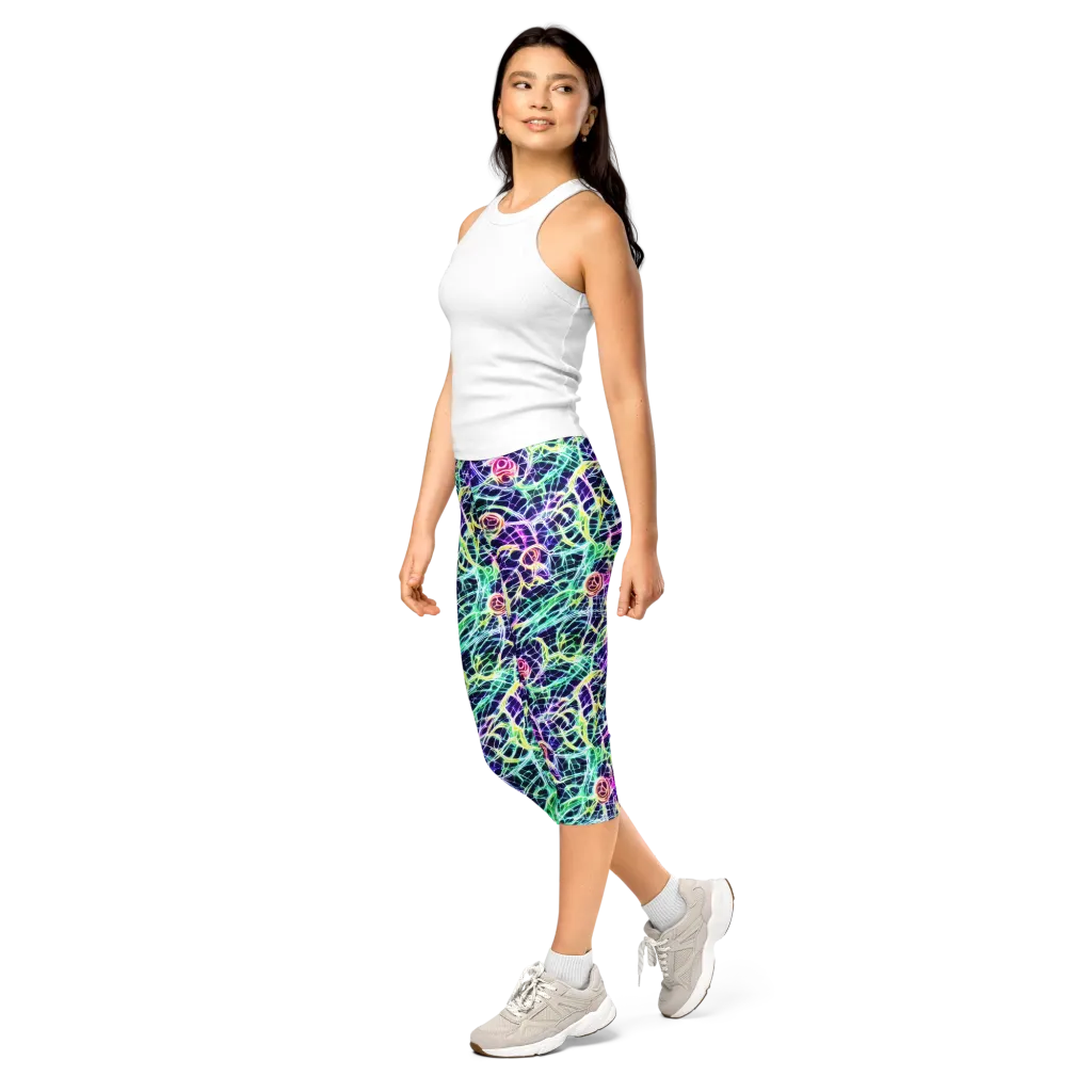 Ultraviolet Network on Capri Leggings — Left Front