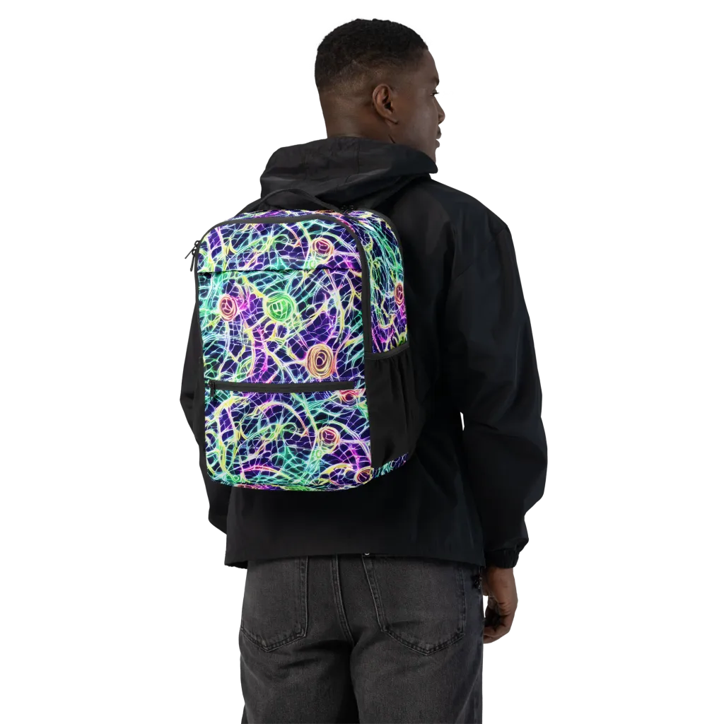 Ultraviolet Network on Utility Backpack — Back