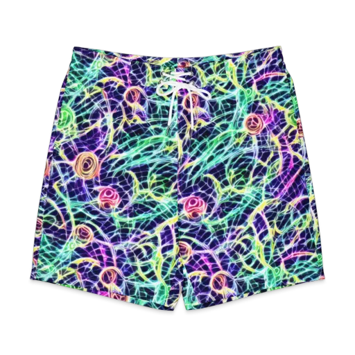 Ultraviolet Network on a Men's Board Shorts