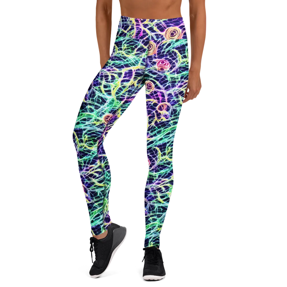 Ultraviolet Network on Yoga Leggings — Front