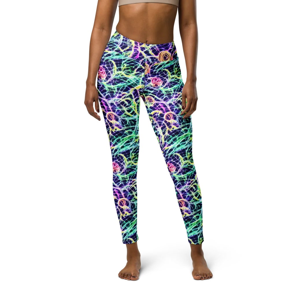 Ultraviolet Network on Yoga Leggings — Front