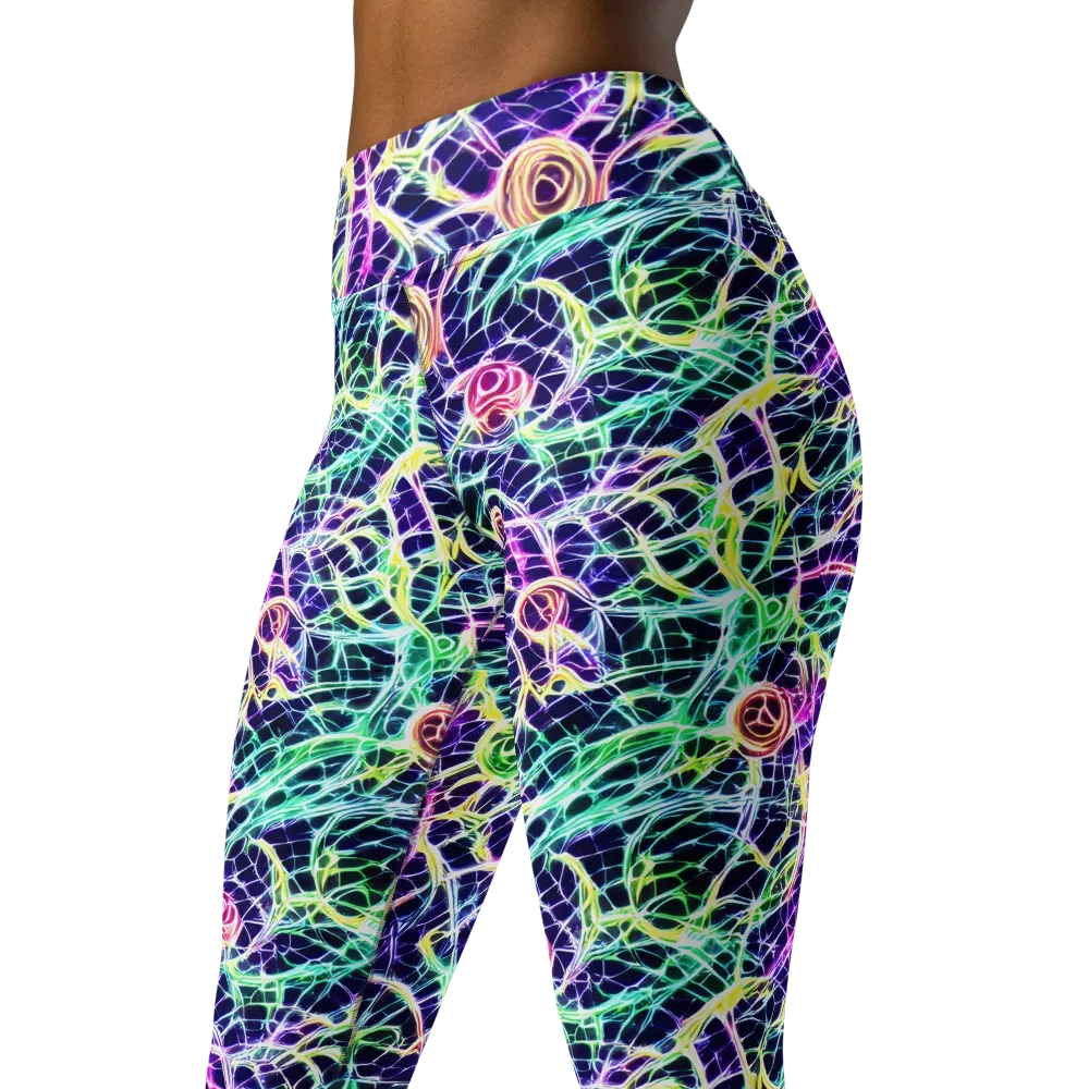 Ultraviolet Network on Yoga Leggings — Left Front