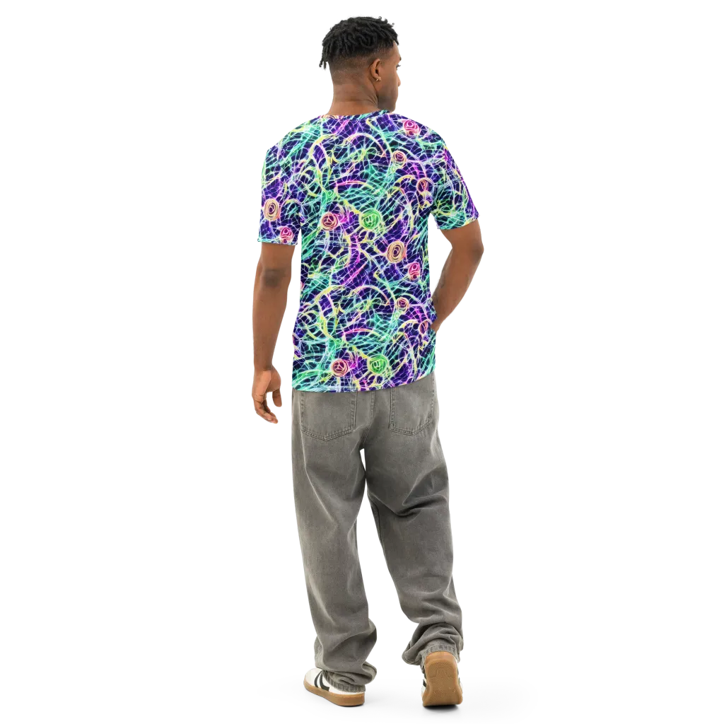 Ultraviolet Network on Men's Cotton Crew Neck T-Shirt — Back