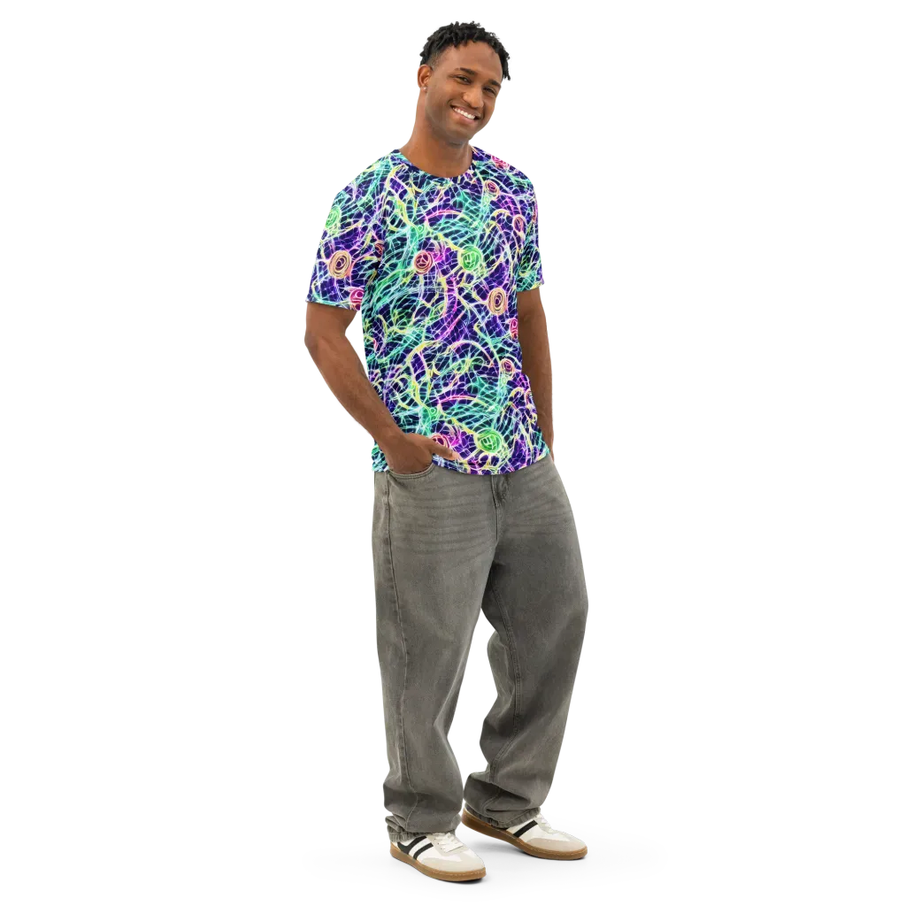 Ultraviolet Network on Men's Cotton Crew Neck T-Shirt — Right Front
