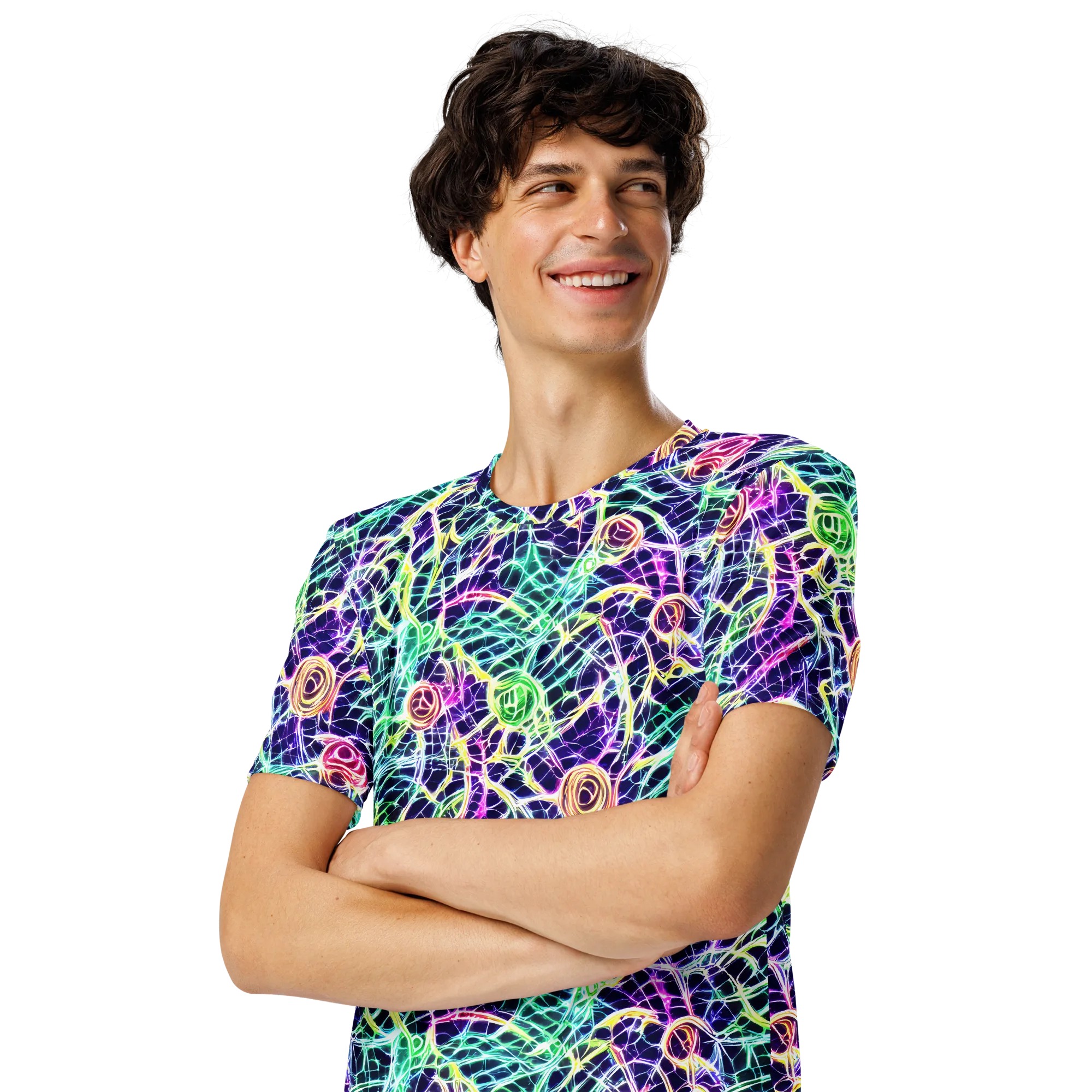 Ultraviolet Network on Men's Crew Neck T-Shirt — Left Front