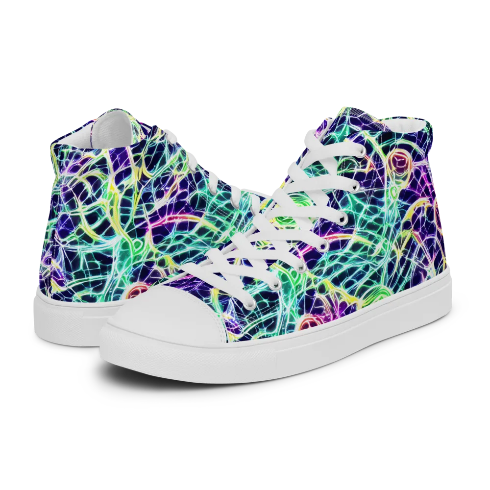 Ultraviolet Network on Men's High Top Canvas Shoes — Left