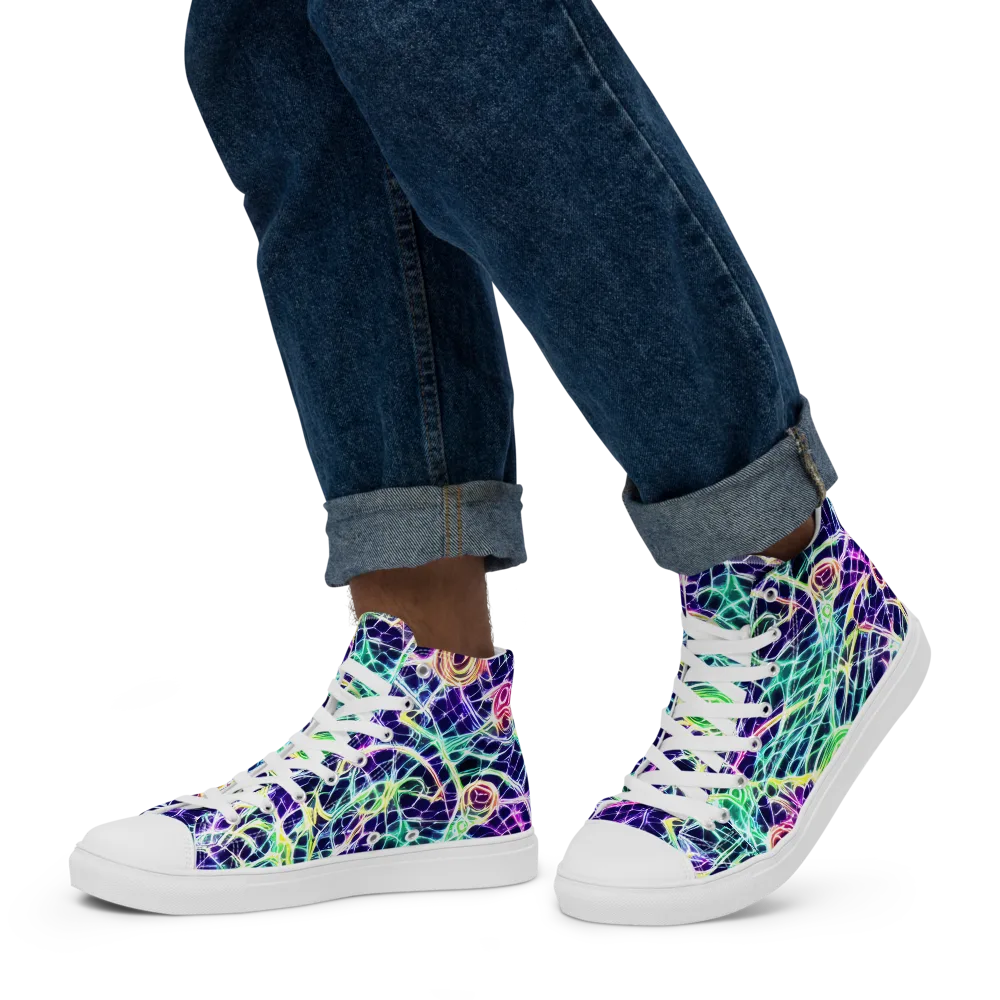 Ultraviolet Network on Men's High Top Canvas Shoes — Left