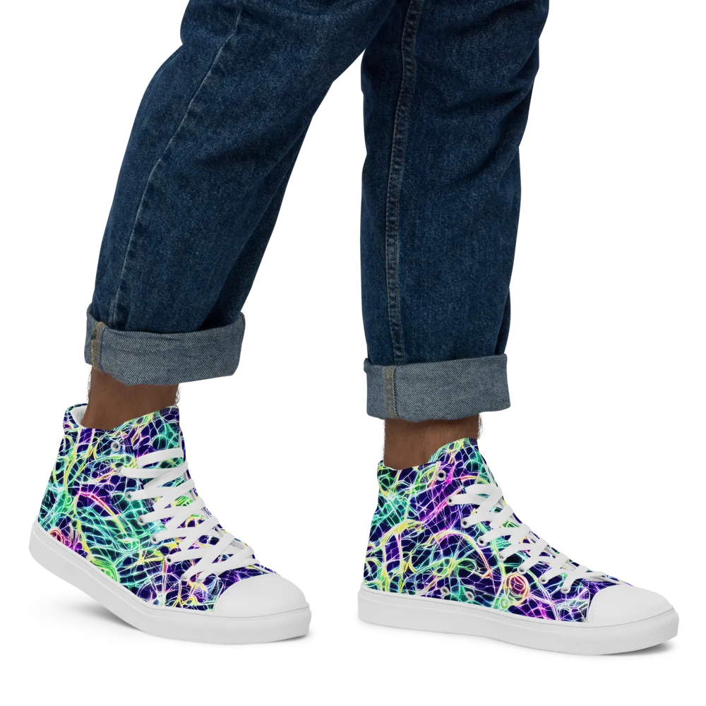 Ultraviolet Network on Men's High Top Canvas Shoes — Right