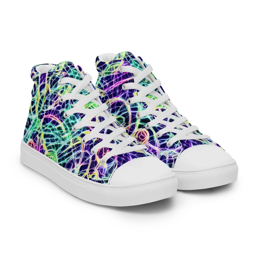 Ultraviolet Network on Women's High Top Canvas Shoes — Right Front