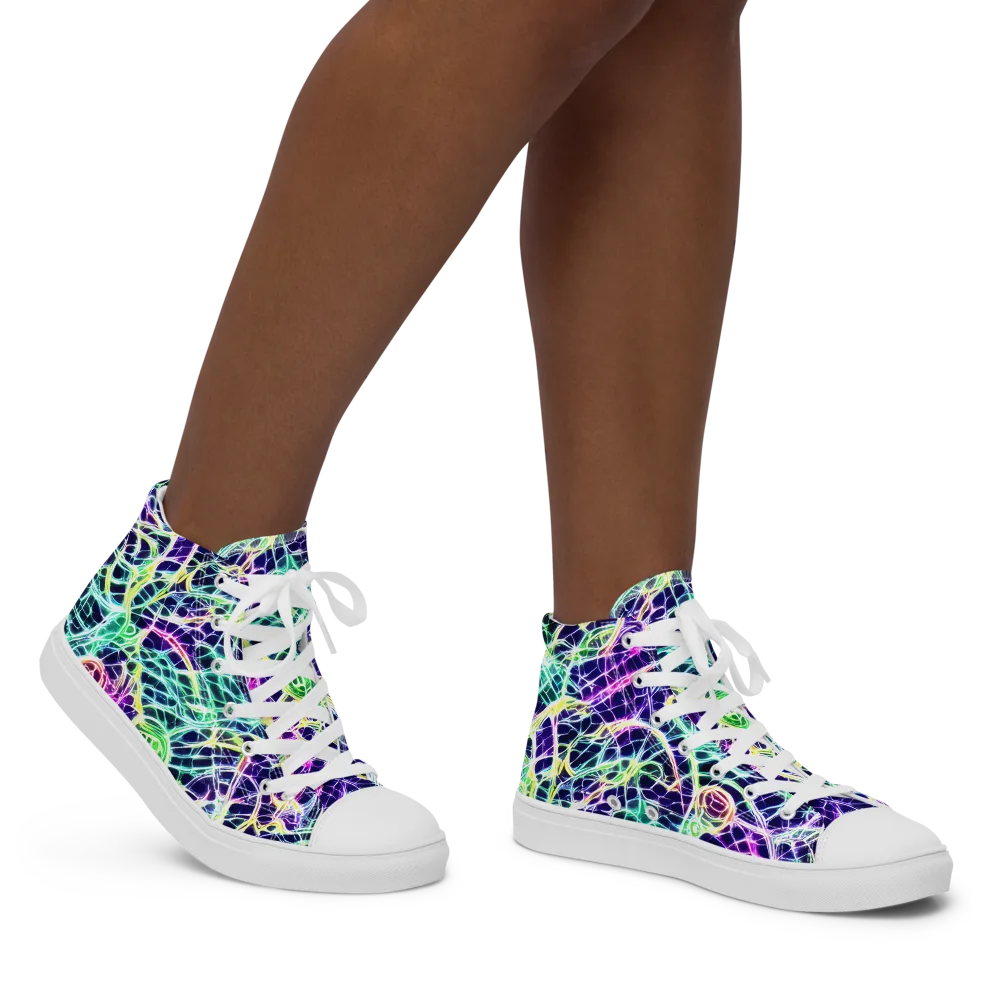 Ultraviolet Network on Women's High Top Canvas Shoes — Right