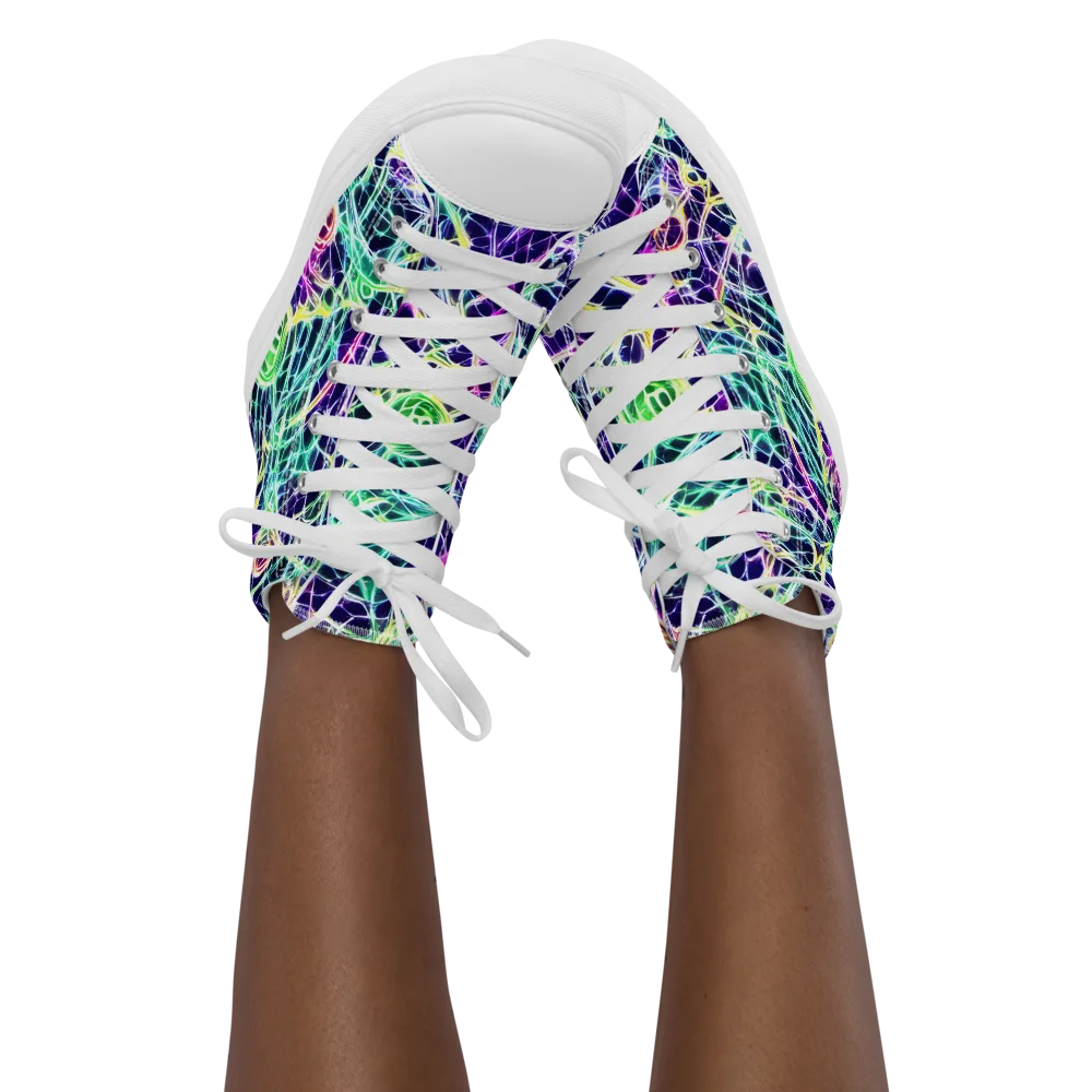 Ultraviolet Network on Women's High Top Canvas Shoes — Front
